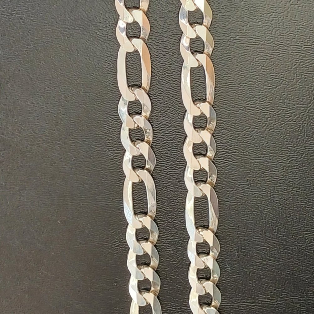 925 Sterling Silver Solid Figaro Style Chain - image 5